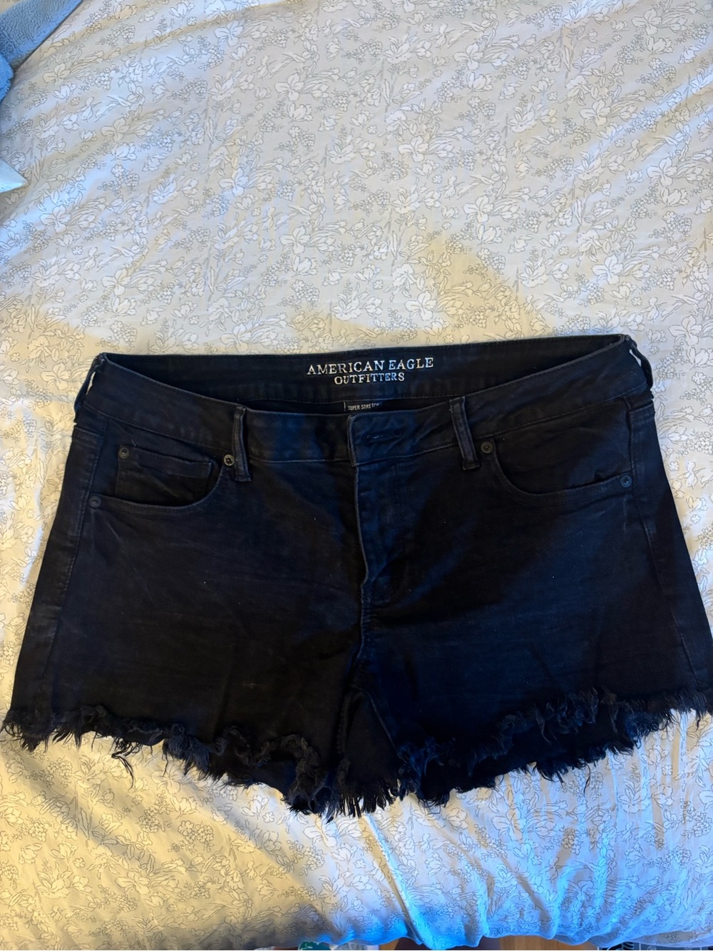 American Eagle Outfitters Black super low shortie Shorts size 16